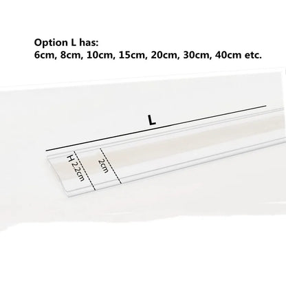 H2,2cm Kunststoff-PVC-Regal-Datenstreifen, Clip-Halter, Warenpreisschilder, Etikettenhalter mit Klebestreifen auf der Rückseite, 100 Stück
