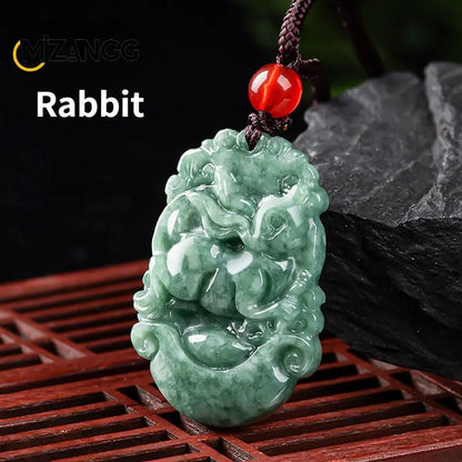 Natürliche eine Ware Jadeit zwölf chinesische Tierkreis Ratte Tiger Anhänger Schmuck hand geschnitzte benutzer definierte Maskottchen Schmuck Jade Halskette Geschenk