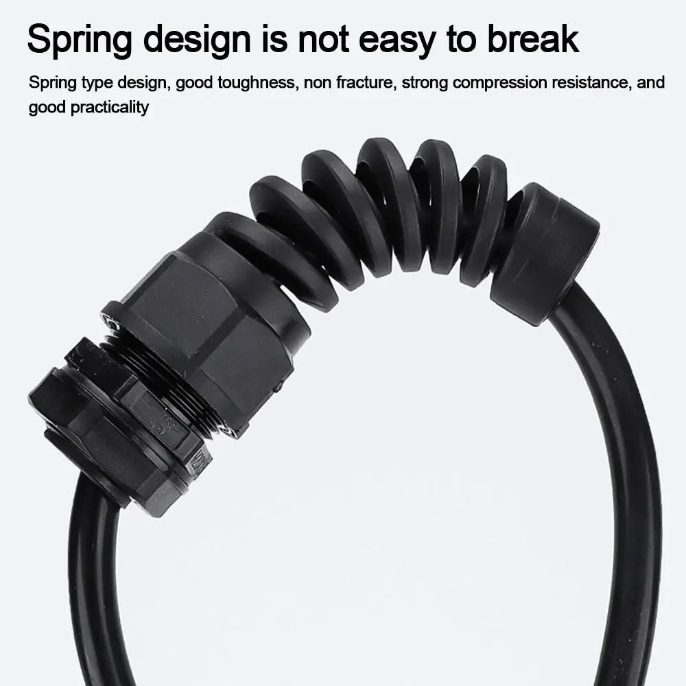 2 Stück schwarz wasserdichte Kabel verschraubung Anti-Biegung pg7 Kunststoff verbindung m12 m16 m20 Nylon torsion sichere Verbindung pg9 Kabel befestigungs verschraubungen