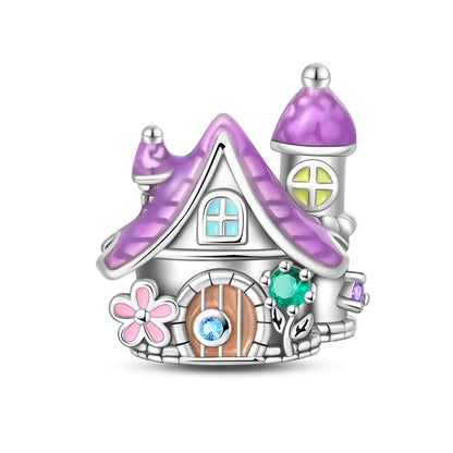 Lila Serie 925 Sterling Silber Maiglöckchen Rose Meerjungfrau Hexenhut Charm Passend für DIY Armband Halskette Charmante Geschenke