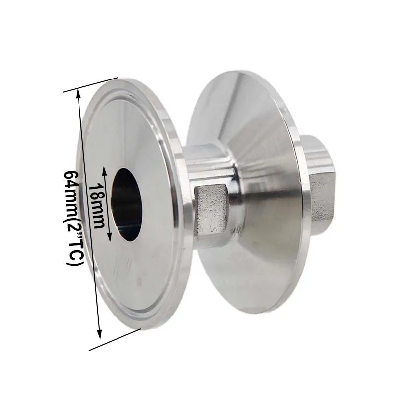 2-Zoll-Tri-Clamp x 1/2" BSP (NPT) Adapter Edelstahl 304 Homebrew Clover Fitting, Brewer Hardware