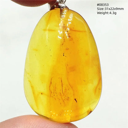Natürlicher Bernstein-Anhänger Blumenförmiger Gelber Baltischer Bernstein Damen Herren Schmuck Reiki-Stein Burma AAAAAAA