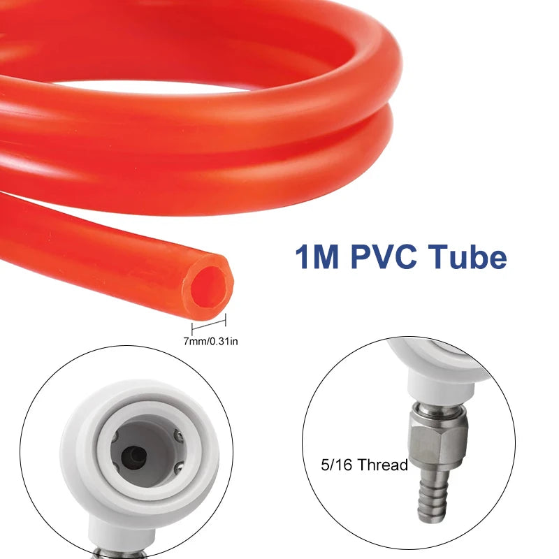 Home Brew Bier-Gasleitungsbaugruppe, 5/16 Zoll PVC-Gaskohlisationsschlauch, 0–90 psi CO2-Regler mit Kugelschloss und Klemmen für CO2-Gasflasche