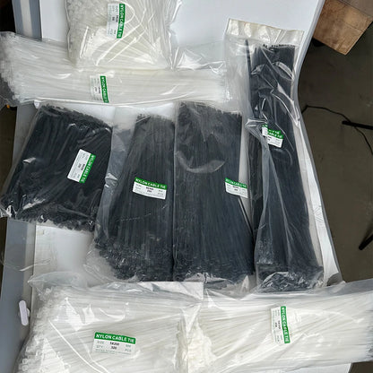 1000 Stück selbstsicher nder Kunststoff-Nylon binder 300mm weißer schwarzer Reiß verschluss