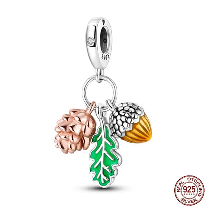 Charms-Perlen aus 925er-Sterlingsilber, modisches Biene- und Honigglas, Sonnenblume, Herbstserie, passend für Original-Armbänder, DIY-Schmuckherstellung