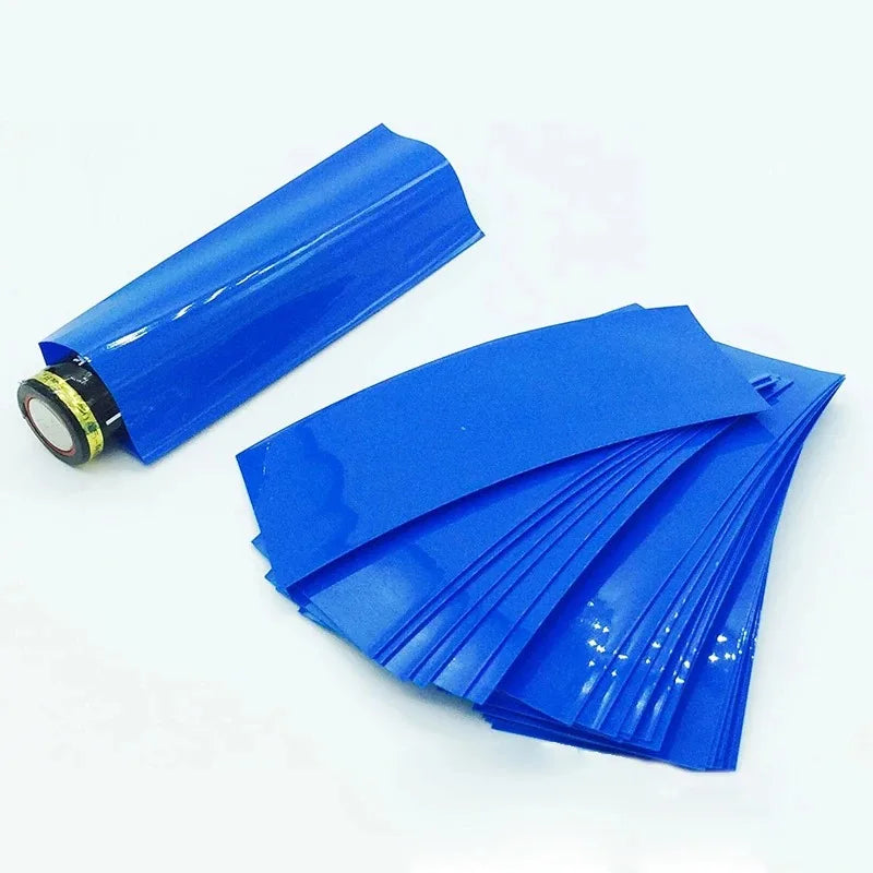 100 Stück flache PVC-Schrumpfschläuche, Batteriefolie für 18650 Lithium-Batterie, Schrumpfschlauch, sortiertes Kit, selbstklebender Isolator