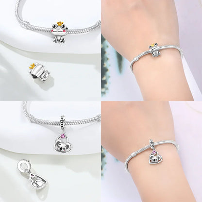 Charm-Perlen aus 925er Silber, Tierserie, Koala, Pinguin, Panda, Chamäleon-Perlen-Anhänger, passend für Original-Armbänder, DIY-Schmuck, Geschenk für Frauen