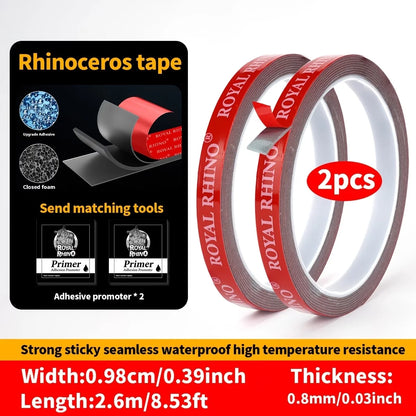 2 Rollen starkes doppelseitiges Klebeband, Acrylschaum-Klebeband, hochviskoses Klebeband, keine Spuren, Wandfixierungsaufkleber für die Auto-, Heim- und Industriebranche