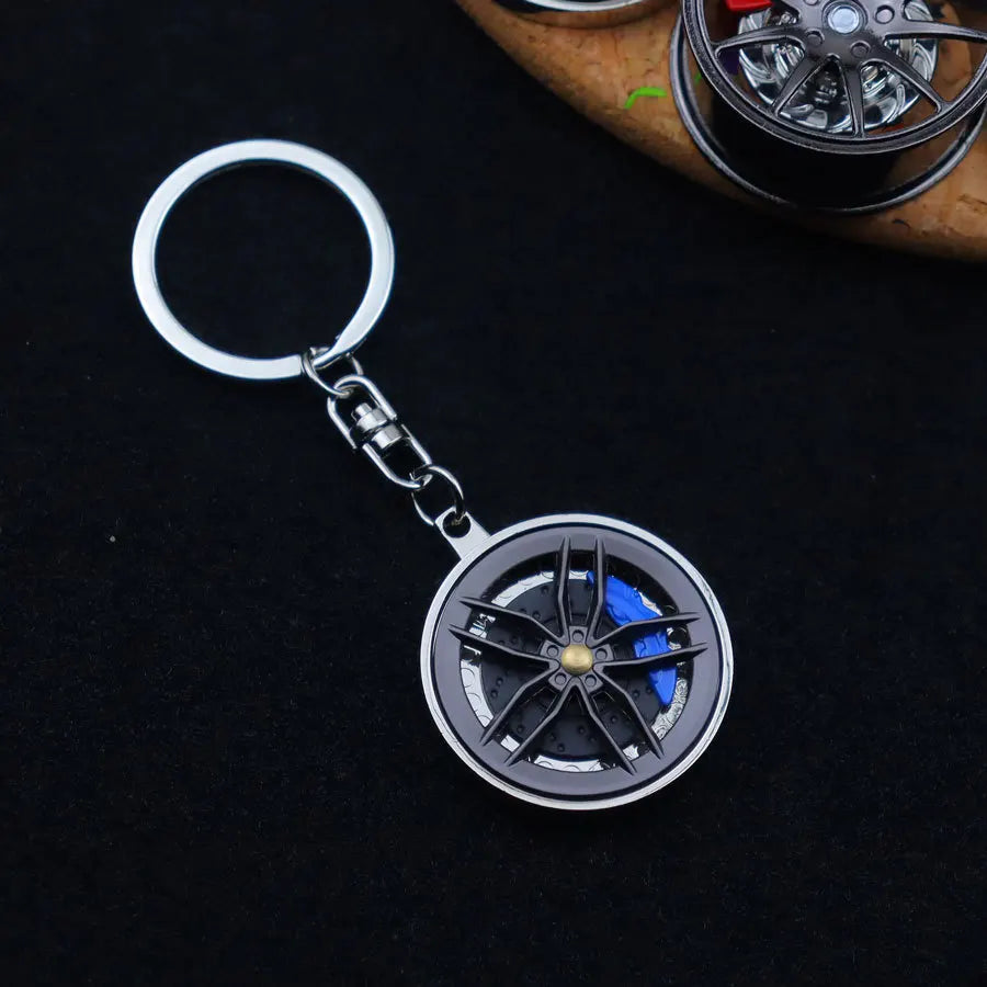 Neue Radnabe Schlüsselanhänger Fidgeting Spinner Mode BBS Metall Auto Metalllager Rotierende Bremse Modell Zappeln Spielzeug Schlüsselanhänger für Männer