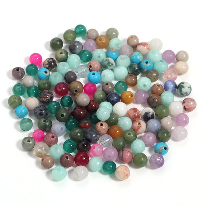 20–100 Stück, 4, 6, 8, 10, 12, 14 mm, Natursteinperlen, gemischte Farben, runde lose Perlen für Schmuckherstellung, DIY-Halskette, Armbänder, Zubehör