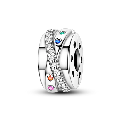 Silberverschluss, 925er-Sterlingsilber, CZ-Pflaster-Clip-Charms, Gänseblümchen-Perlen, Stopper, Sicherheitskette, passend für Original-Armreif, Schmuck-Clip