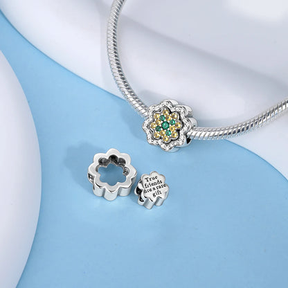 Glücksbringer aus 925er-Sterlingsilber mit vierblättrigem Kleeblatt, Hufeisenkrabbe, Marienkäfer-Zahlen-Charm, passend für DIY-Armbänder, Halsketten, Gesundheit, Glücksgeschenke