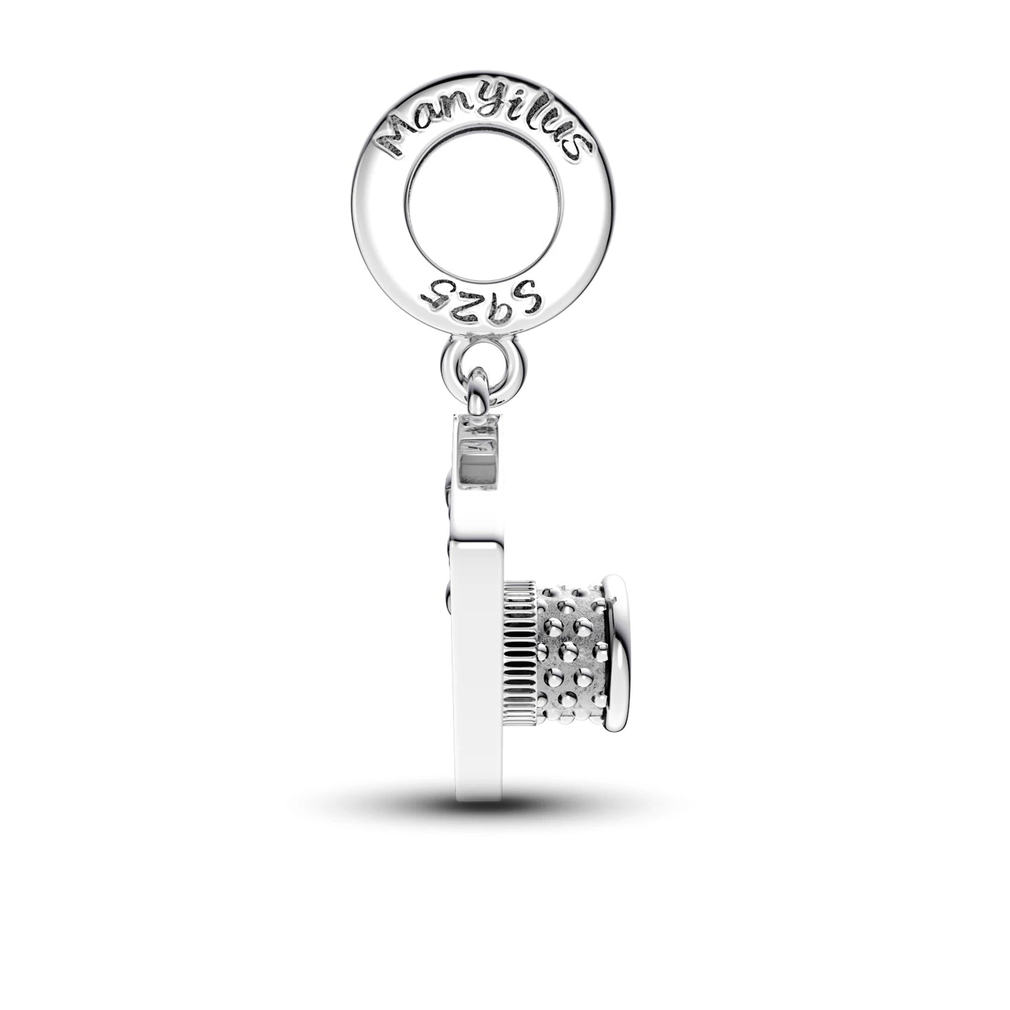 Manyilus Vintage-Kamera-Charm, 925er Sterlingsilber, Fotografie-Schmuckanhänger für DIY-Original-Armband, Retro-Erinnerungsgeschenk