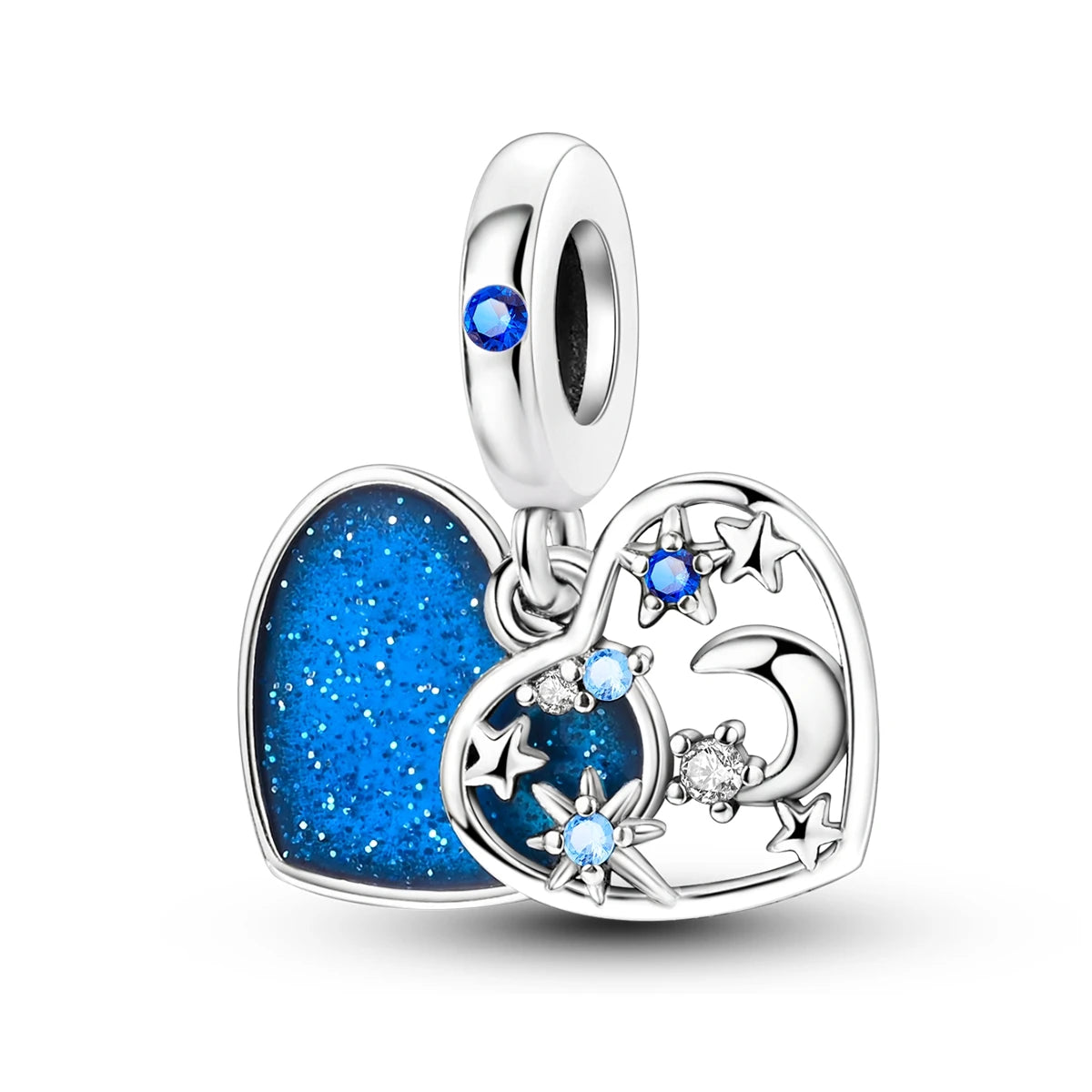Teufelsaugen-Charm aus 925er Silber, Original-Hand der Fatima, blauer Zirkon, Kreuz, blaue Augen, passend für Armbänder, DIY-Herstellung von Schmuck, Geschenk