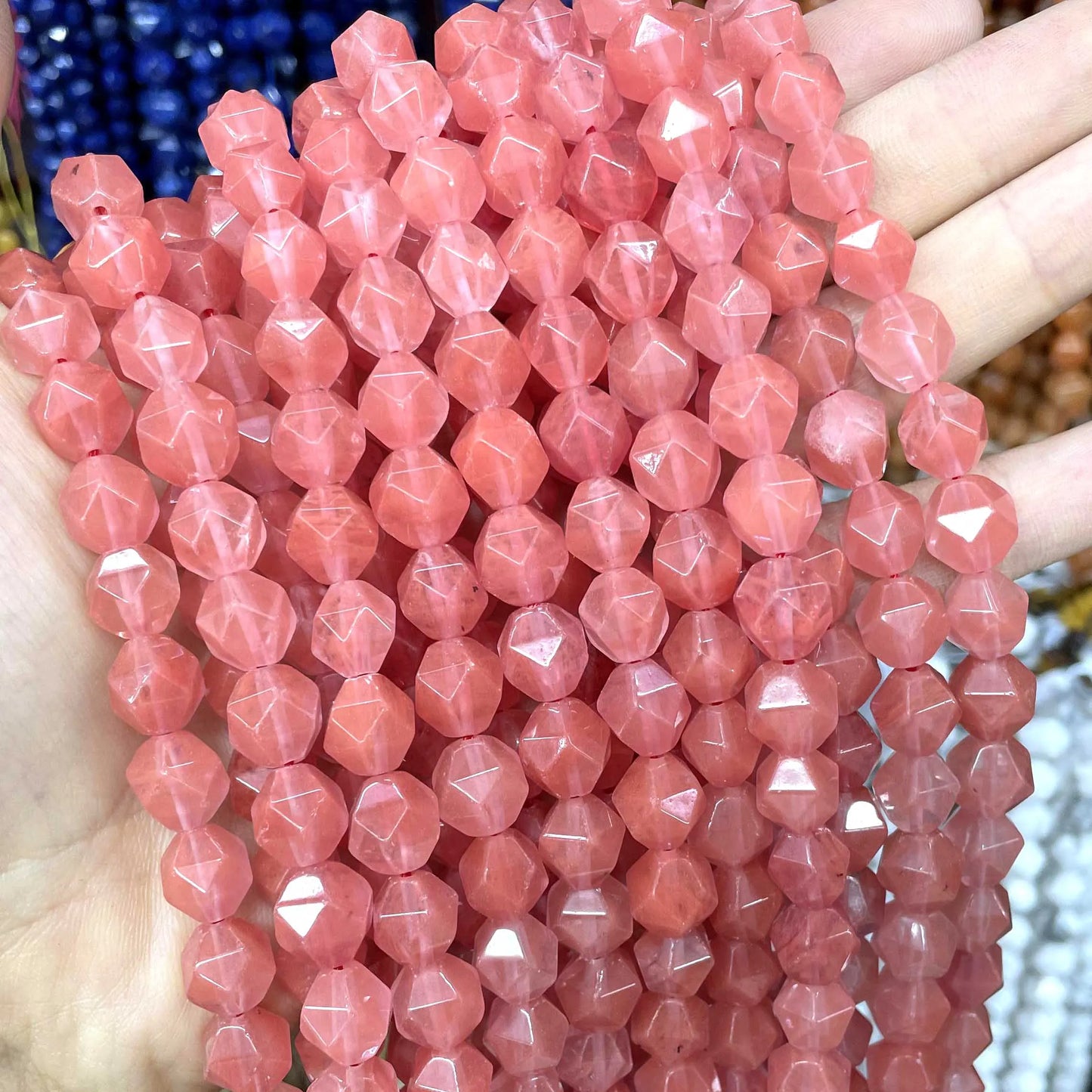 6 8 10 MM Natürliche Facettierte Stein Achate Rhodolite Quarz Jade Spacer Perlen Diy Handgemachte Armband Für Schmuck Machen zubehör