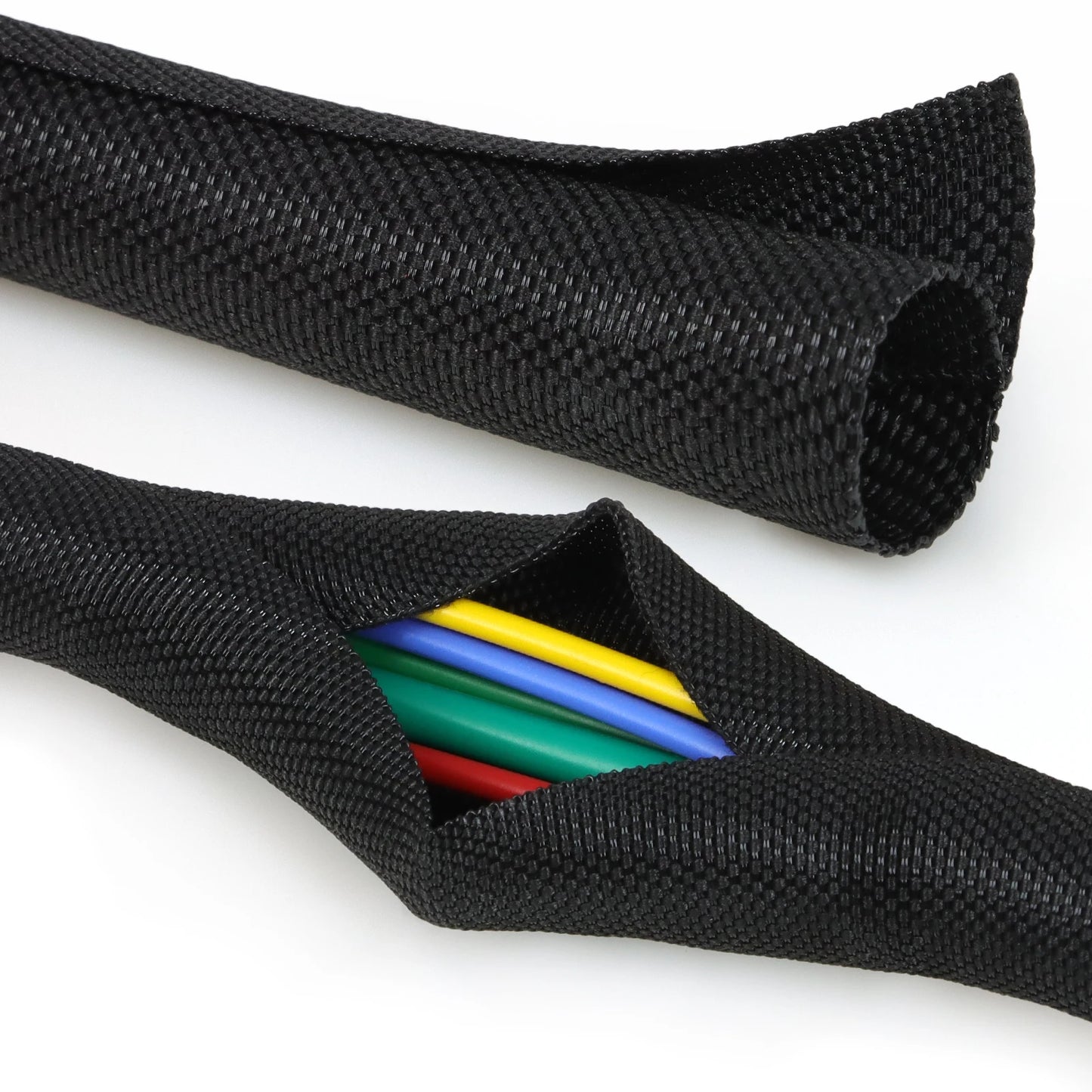 3/5M Selbstschließende PET-Geflechtkabelhülle 3 5 8 10 13 16 19 25 30mm Auto-Kabelmanagement Flexibler Geteilter Schlauch Kabelummantelung Schutz