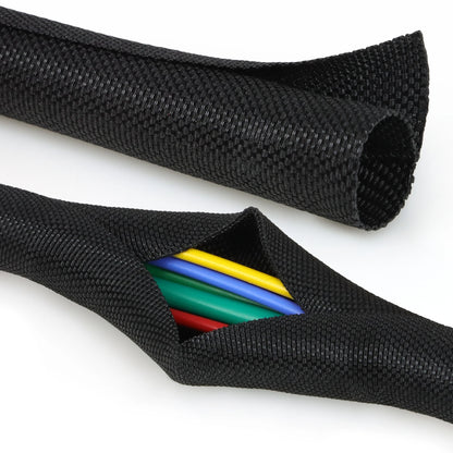 3/5M Selbstschließende PET-Geflechtkabelhülle 3 5 8 10 13 16 19 25 30mm Auto-Kabelmanagement Flexibler Geteilter Schlauch Kabelummantelung Schutz