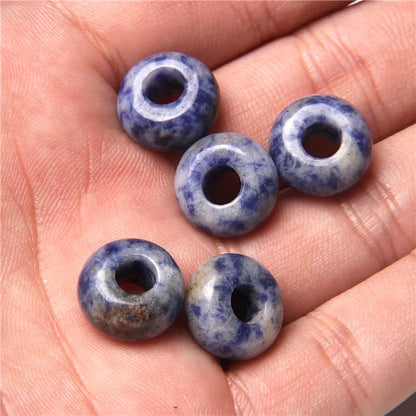 Natürliche Stein Große Loch Perle Anhänger Abacus Form Schmuck Zubehör Natürliche Quarz Jade Opal Charme Für Die Herstellung DIY Ohrring