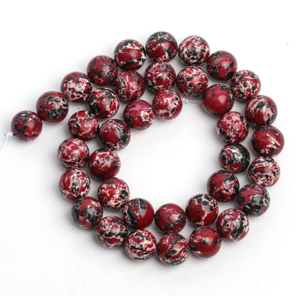 4/6/8/10mm Naturstein Meeressediment Imperial Jaspis Runde Lose Perlen für Schmuck Machen Handarbeiten diy Charms Armband 15''