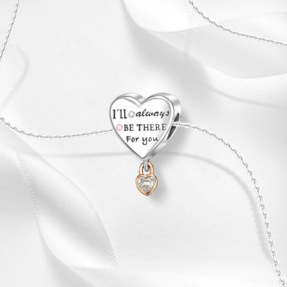 Romantischer 925 Sterling Silber Liebesschlüssel Herz-zu-Herz Charm für DIY Armband Halskette Verlobung Party Geschenke