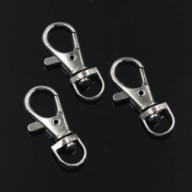 10 Stück Großhandel Silber Farbe Rhodium Karabinerverschluss Clips Schlüsselhaken Schlüsselanhänger Split Schlüsselanhänger Erkenntnisse Verschlüsse DIY Schlüsselanhänger Herstellung