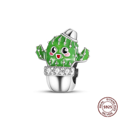 Flugzeug-Charm, 925er Silber, Original-Zirkon, Kleeblatt, Avocado, Charms, Perle, passend für Armbänder, DIY-Schmuck für Frauen, Hochzeitstag, Geschenk