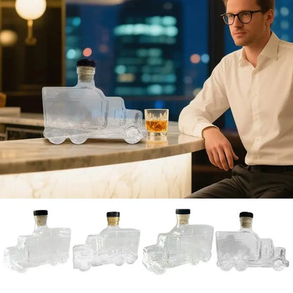 Bourbon-Dekanter, halber LKW-B Bourbon-Spender, 375 ml, Vintage-Schnapsbehälter mit interessantem Stopfen zum Hosten von Brunch-Bier