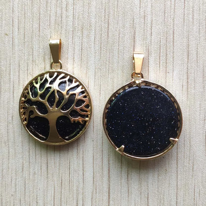 Großhandel 12 teile/los mode naturstein legierung baum des lebens mix Anhänger für halsketten schmuck zubehör machen schnelle versand
