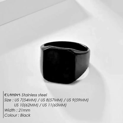 ELANDIS Modeschmuck, quadratische Edelstahlringe für Herren, Accessoires, Jahrestag, Hochzeit, Party, Geschenk, trendige geometrische Ringe