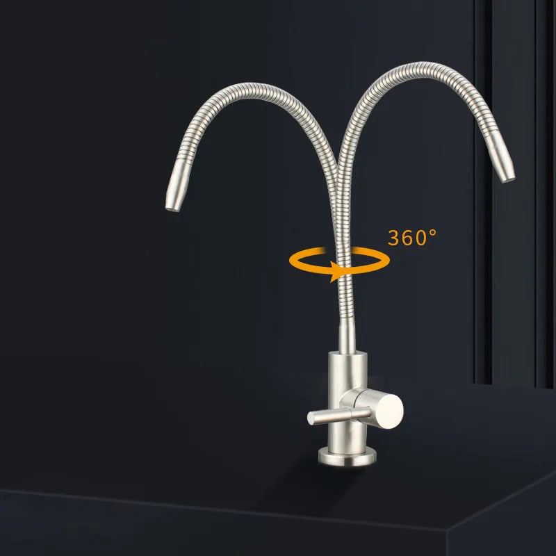 1/4 Zoll Küchenwasserfilterhahn, flexibler Trinkhahn, Wasserreiniger, Wasserhahn, Küchenarmatur aus Edelstahl 304