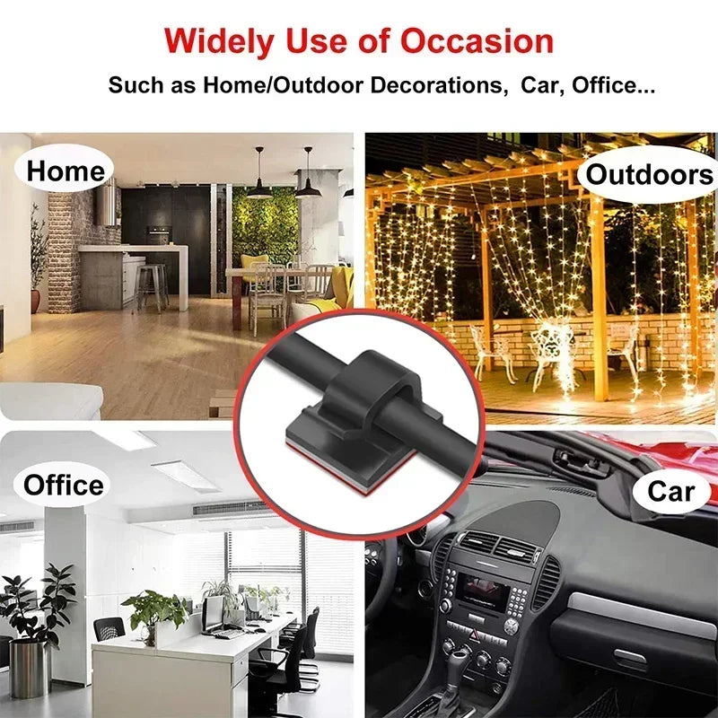 Klemme Draht Organizer Selbstklebende Feste Unmarkierte Draht Clip Punch-freies Desktop Auto Büro Wand Clip Halter Zubehör