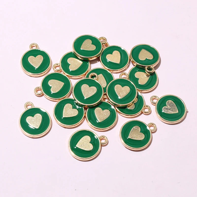 20 Stück Emaille Herz Charms Anhänger doppelseitig 14,5 x 12 mm DIY Schmuckherstellung Zubehör Erkenntnisse für Armband Ohrringe Halskette