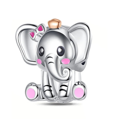 Animal Series Charms aus 925er-Sterlingsilber, Kaninchen, Katze, Pfau, Elefant, Türkei, Hund, passend für DIY-Armbänder, Halsketten, niedliche dekorative Geschenke