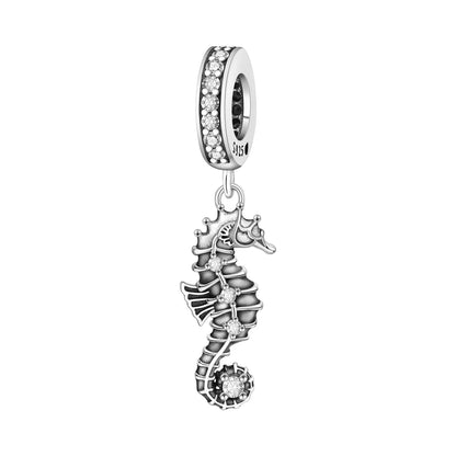 Blauer Charm, 925er Sterlingsilber, Ozeanperlen, Betta-Fisch-Anhänger, Geburtstagsfeier, Geschenk für Frauen, Armband, Halskette, DIY-Perlen, Schmuck