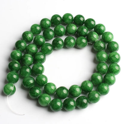 6/8/10mm Naturstein Saphir Farbe Jade Perlen blau runde lose Perlen für Schmuck herstellung liefert DIY Charms Armbänder 15''