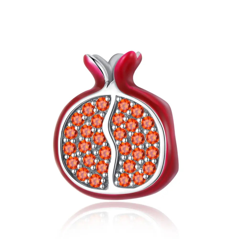 Wunderschöner roter Anhänger aus 925er-Sterlingsilber mit Rosenherz, Krabbe, Feuerwerkskörper, für Mädchen und Jungen, passend für DIY-Armbänder, Halsketten, süße Geschenke
