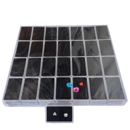 50 Stück lose Diamant-Aufbewahrungsbox, transparenter Edelstein-Organizer, Charm-Halter, Perlenbehälter, Piercing-Schmuck, Edelstein-Display-Box