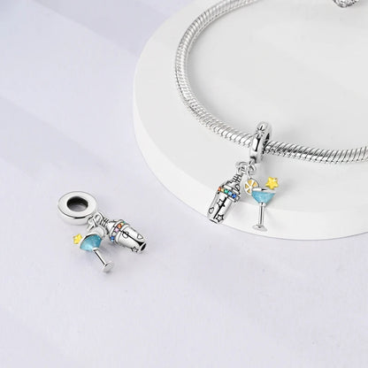 Neue Original 925 Sterling Silber Perlen Charme Schnaps Wein Serie Verschluss Anhänger Fit Original Armband Für Frauen DIY Schmuck Geschenk