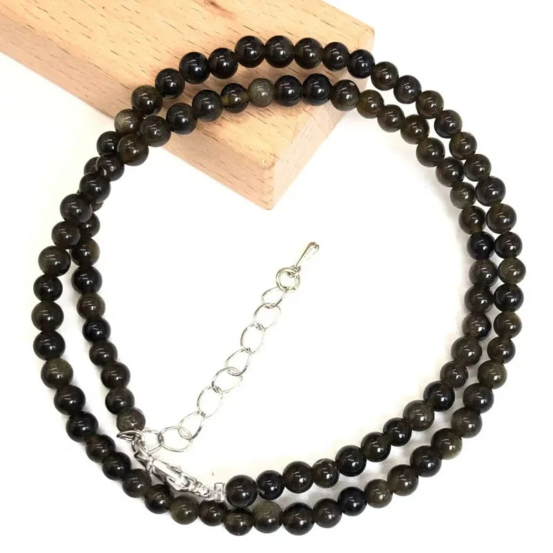 Natürliche 4mm Fluorit Amethyst Sonnenstein Apatit Quarz Perlen Halskette mehrere Farben Geschenke für Mädchen Mode Armband Halsband