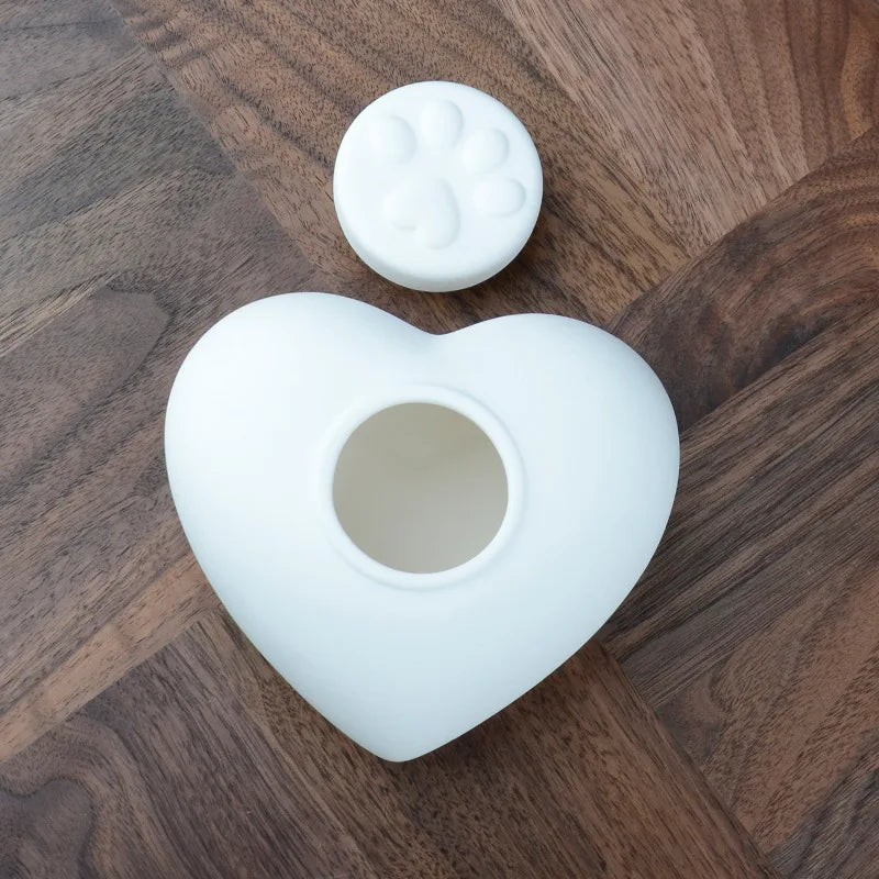 380ml White Ceramic Pet Crates, Burial Urn for Ashes, Sealed Storage Tank, Pet Ashes Urns, Memorial Burial Coffin for Passed Away Dogs