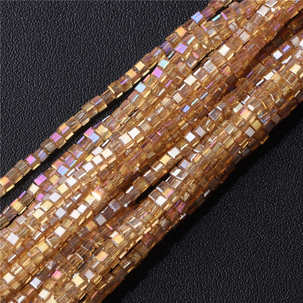 Heiße Natürliche Facettierte Stein Perle 2-3mm Kleine Quadratische Quarz Granat Glas Cube Lose Perlen Für Schmuck Machen hand Zubehör