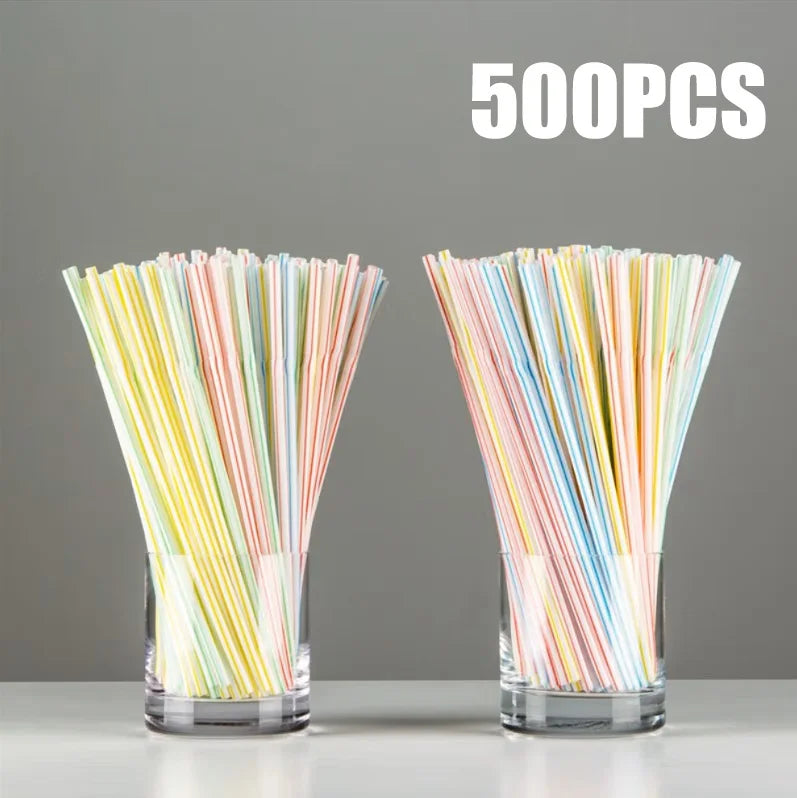 50-3000PCS Mehrfarbige Trinkhalme rietjes Milch Tee Bar Party Hochzeit Küche Home Zubehör Getränke Schwarz Stroh Großhandel