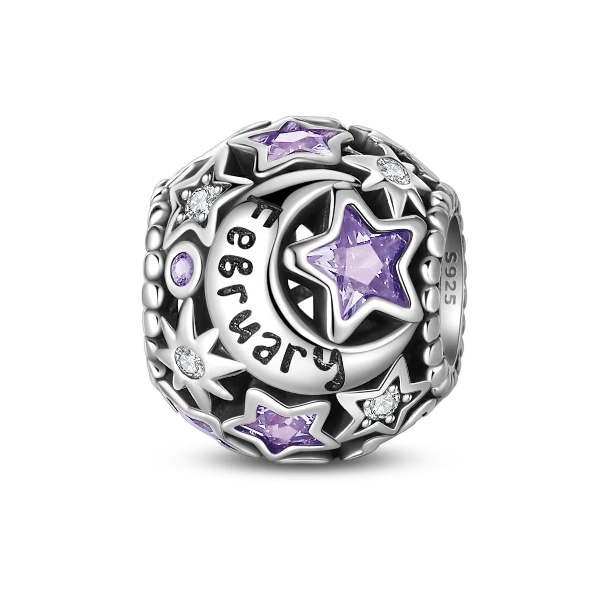 Heißer Verkauf 925er Sterlingsilber, Geburtsstein Juni, Herzperlen und Sonne und Mond, Medaillenanhänger, passend für Armband-Halskette, exquisite Geschenke