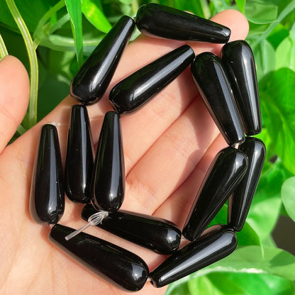 2 Stück natürlicher Wassertropfen aus echtem Stein, Indien-Achate, Labradorit, Tigerauge, Chalcedon, lose Perlen für Schmuckherstellung, DIY-Armband