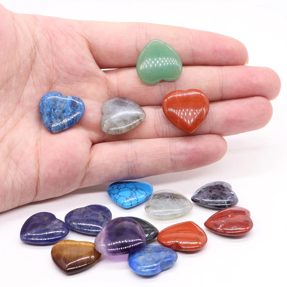 Viele Großhandel Edelstein Herzform LIEBE 20 MM Natürliche Kristall Amethyst Achat Perle Heilung Reiki Naturstein Geschenk Liefert
