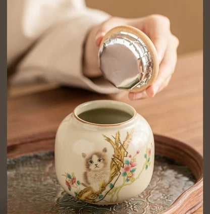 Ceramic pet urn, rabbit and cat urn, dog and cat accessories, "I Remember and Funeral" ash box, pet puppy enchantment boxes, cat accessories