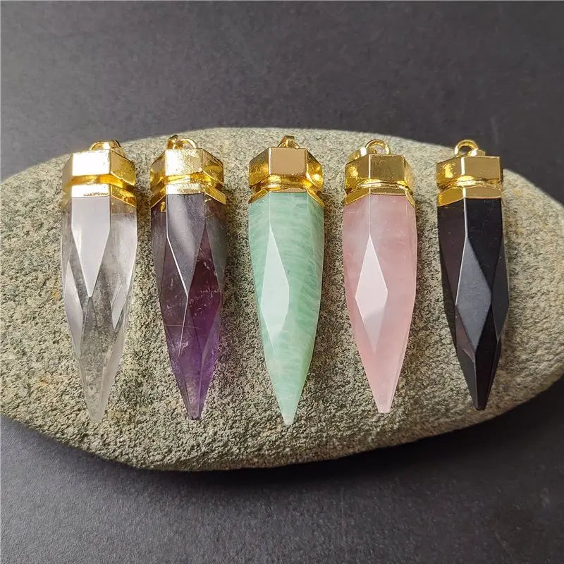 Fuwo 1pcs Natur kristall Spike Anhänger, für die Schmuck herstellung pd085gm