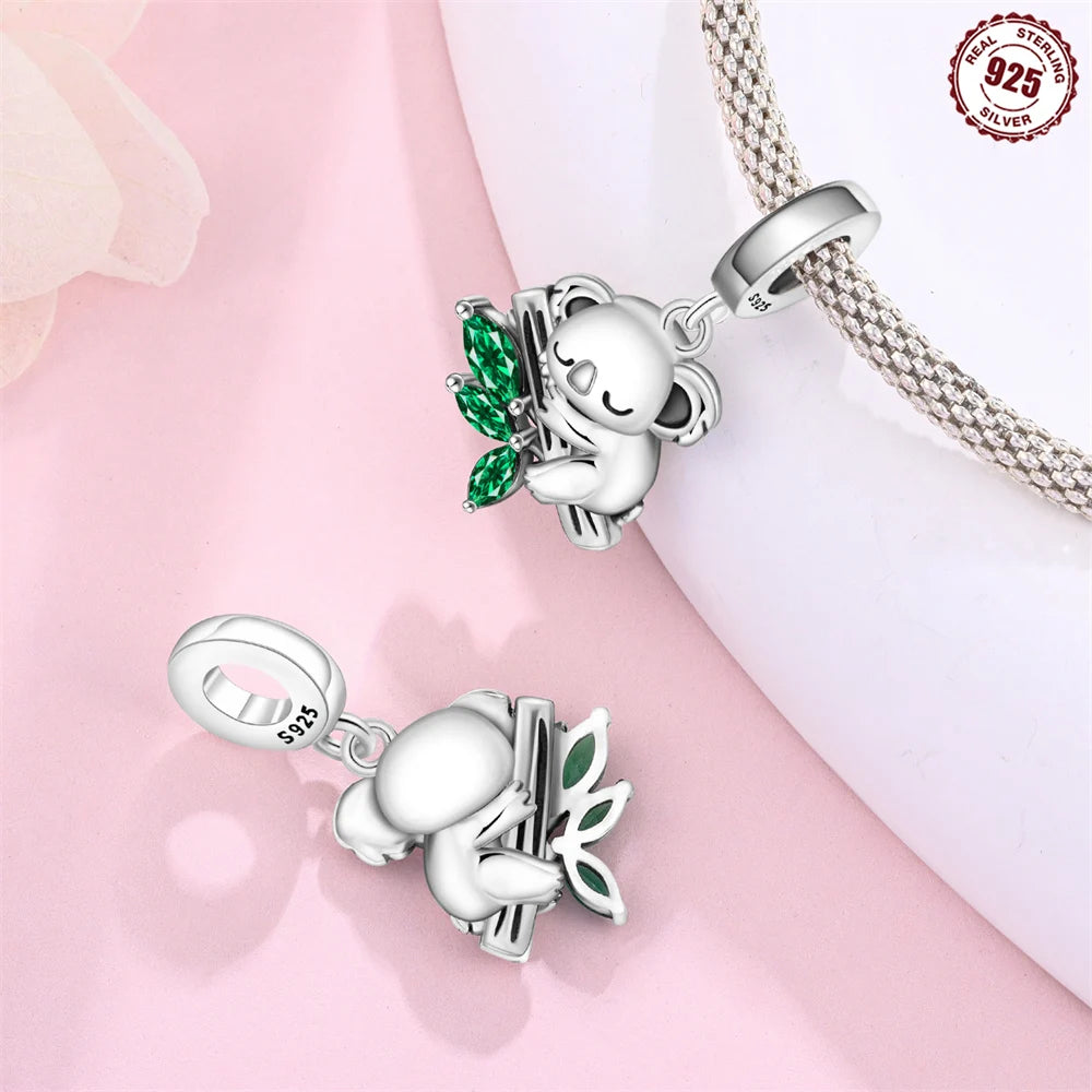 Tier-Serie-Charms, 925er Silber, Esel, Koala, Elefant, niedliche kleine Maus, Perlen-Anhänger, passend für DIY-Original-Armband, Modeschmuck