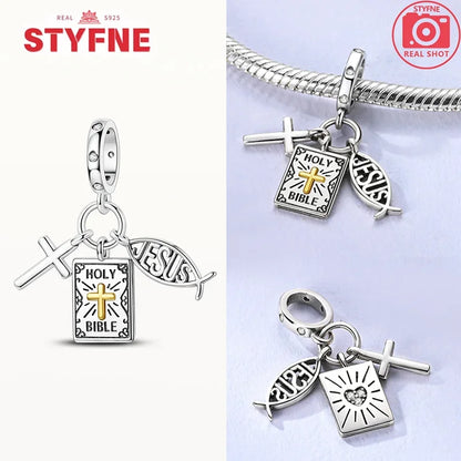 NEUE Silber 925 Elefant Evil Eye Hand Kreuz Herz Blau Zirkon Perlen Charms Fit Original Armband für Frauen Diy Edlen Schmuck geschenk