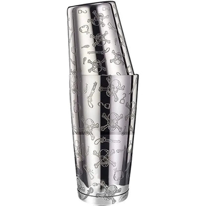 Boston Shaker aus Edelstahl mit geätztem Muster, Cocktail-Shaker, Martini-Shaker, Getränkemixer, professionelle Barkeeper-Sets